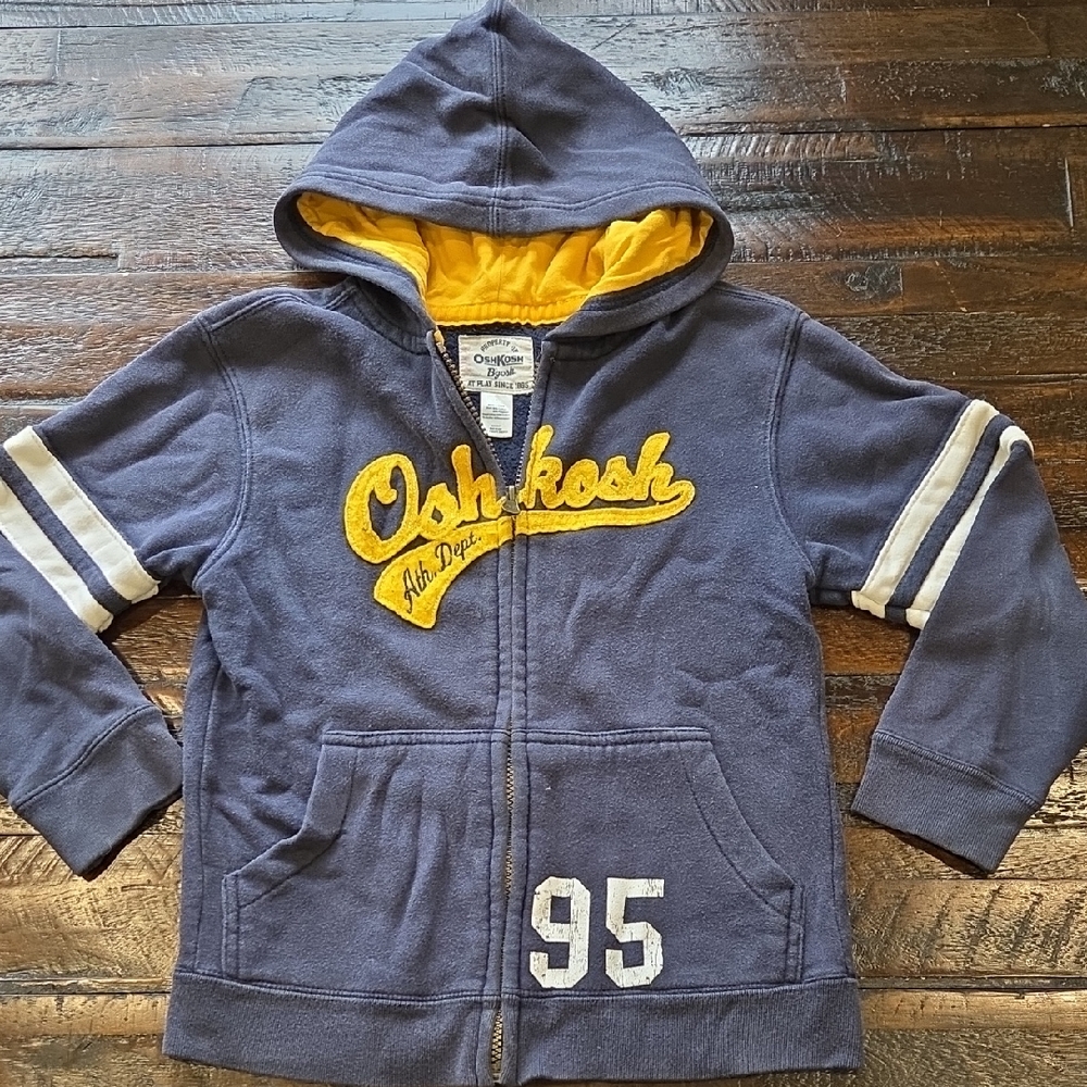 OshKosh B'gosh Kids Hoodie - Blue and Yellow Size 7